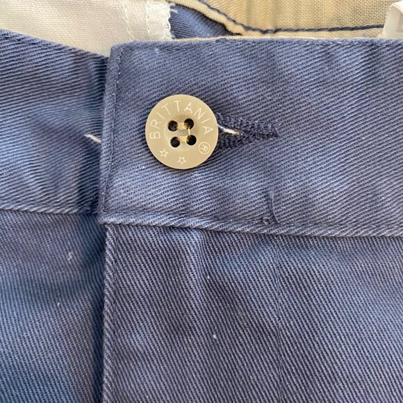 Britannia Mens Loose Fit Navy Blue Pleated Front Shorts Size 36 100% Cotton NWT - Picture 6 of 9